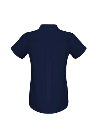 Madison Womens Short Sleeve Shirt Midnight Blue back view