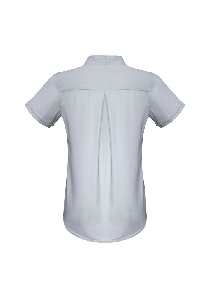 Madison Womens Short Sleeve Shirt Silver Mist back view