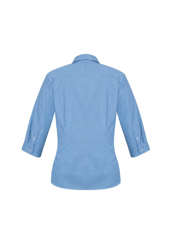 Ellison Womens 3/4 Sleeve Shirt French Blue back view