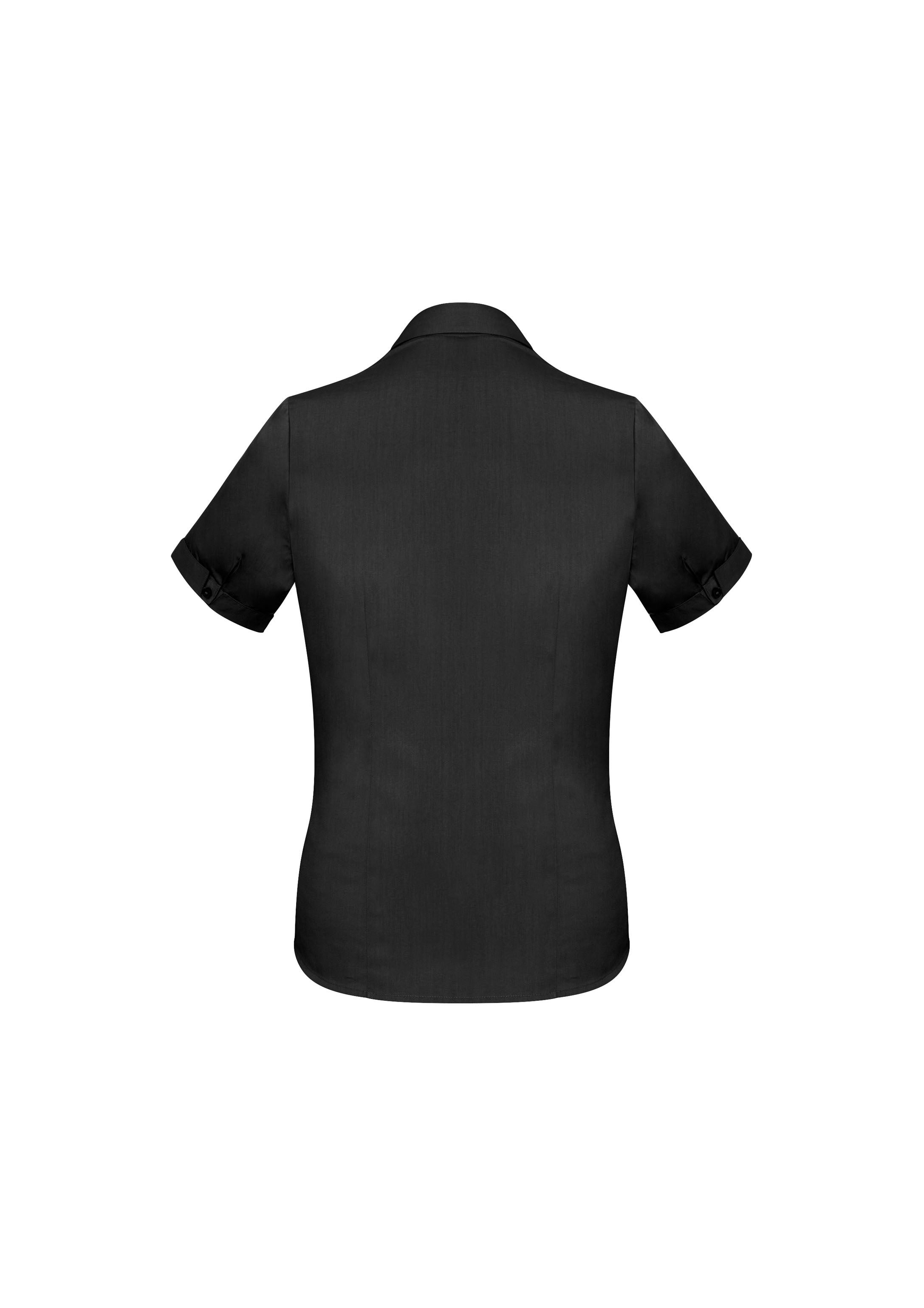 Monaco Womens Short Sleeve Shirt Black back view