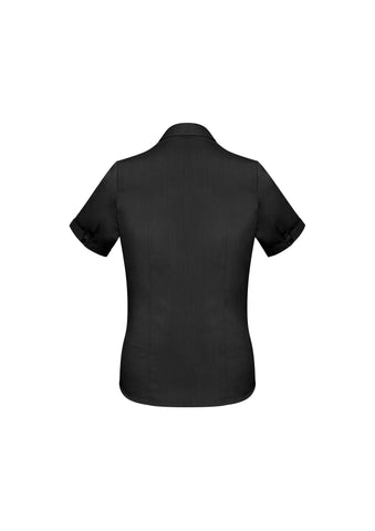Monaco Womens Short Sleeve Shirt Black back view