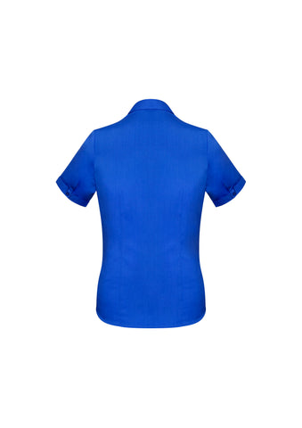 Monaco Womens Short Sleeve Shirt Electric Blue back view