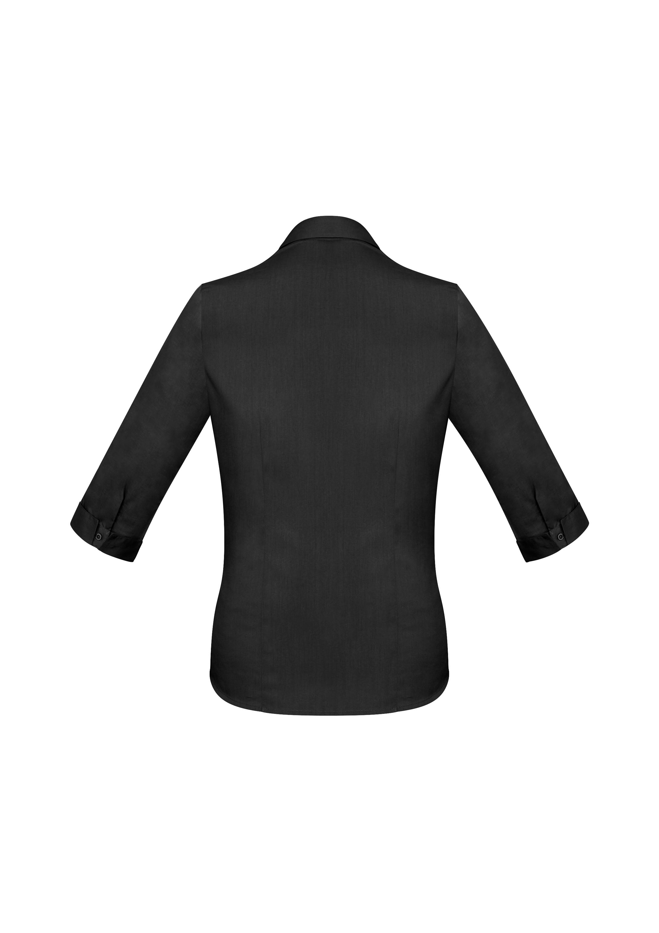 Monaco Womens 3/4 Sleeve Shirt Black back view