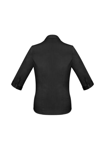 Monaco Womens 3/4 Sleeve Shirt Black back view