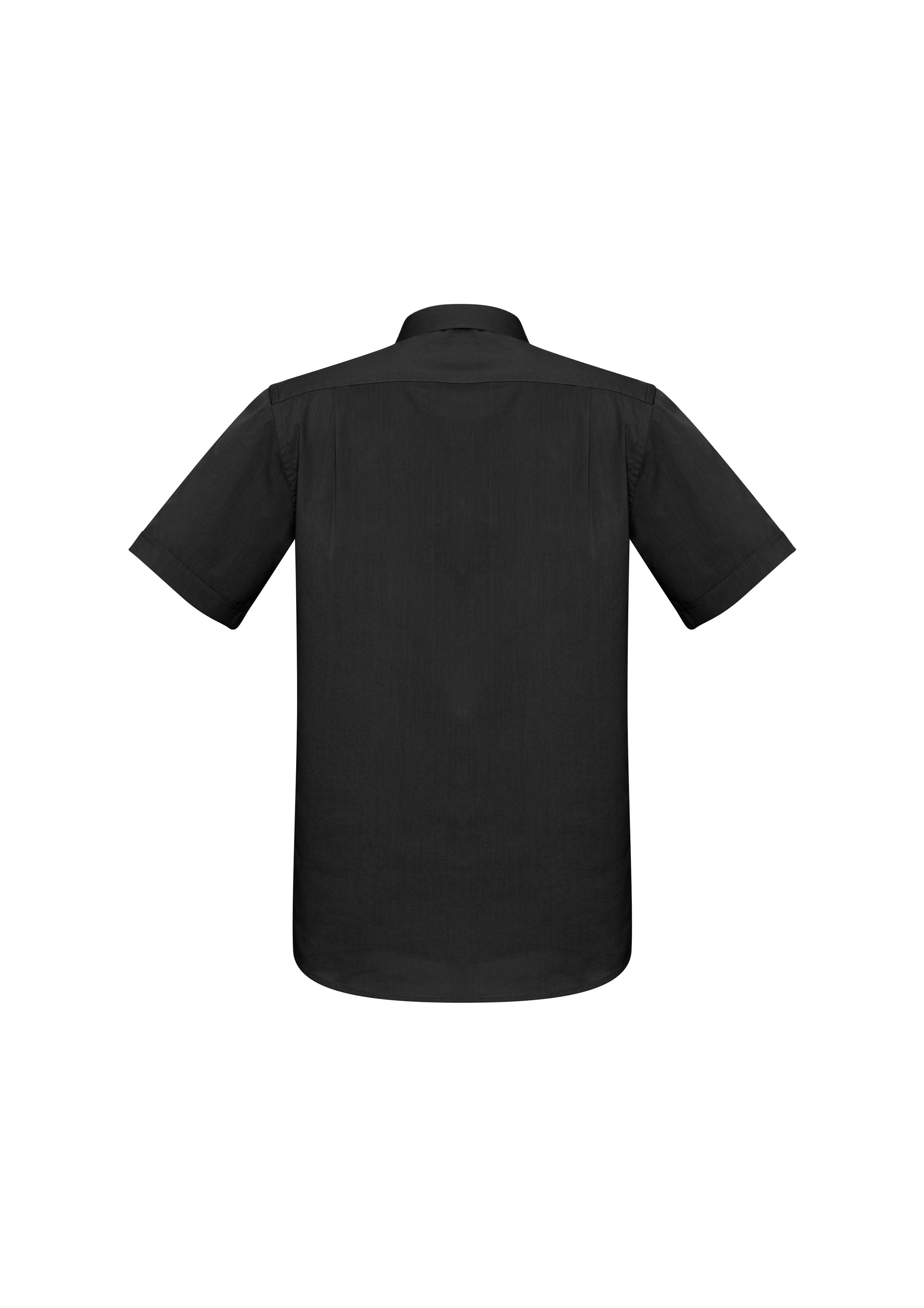 Monaco Mens Short Sleeve Shirt Black back view
