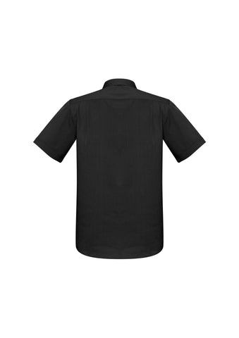 Monaco Mens Short Sleeve Shirt Black back view