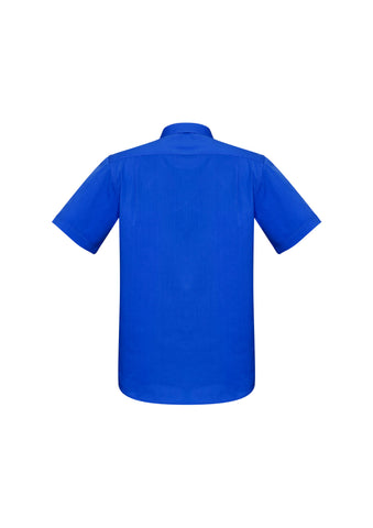 Monaco Mens Short Sleeve Shirt Electric Blue back view