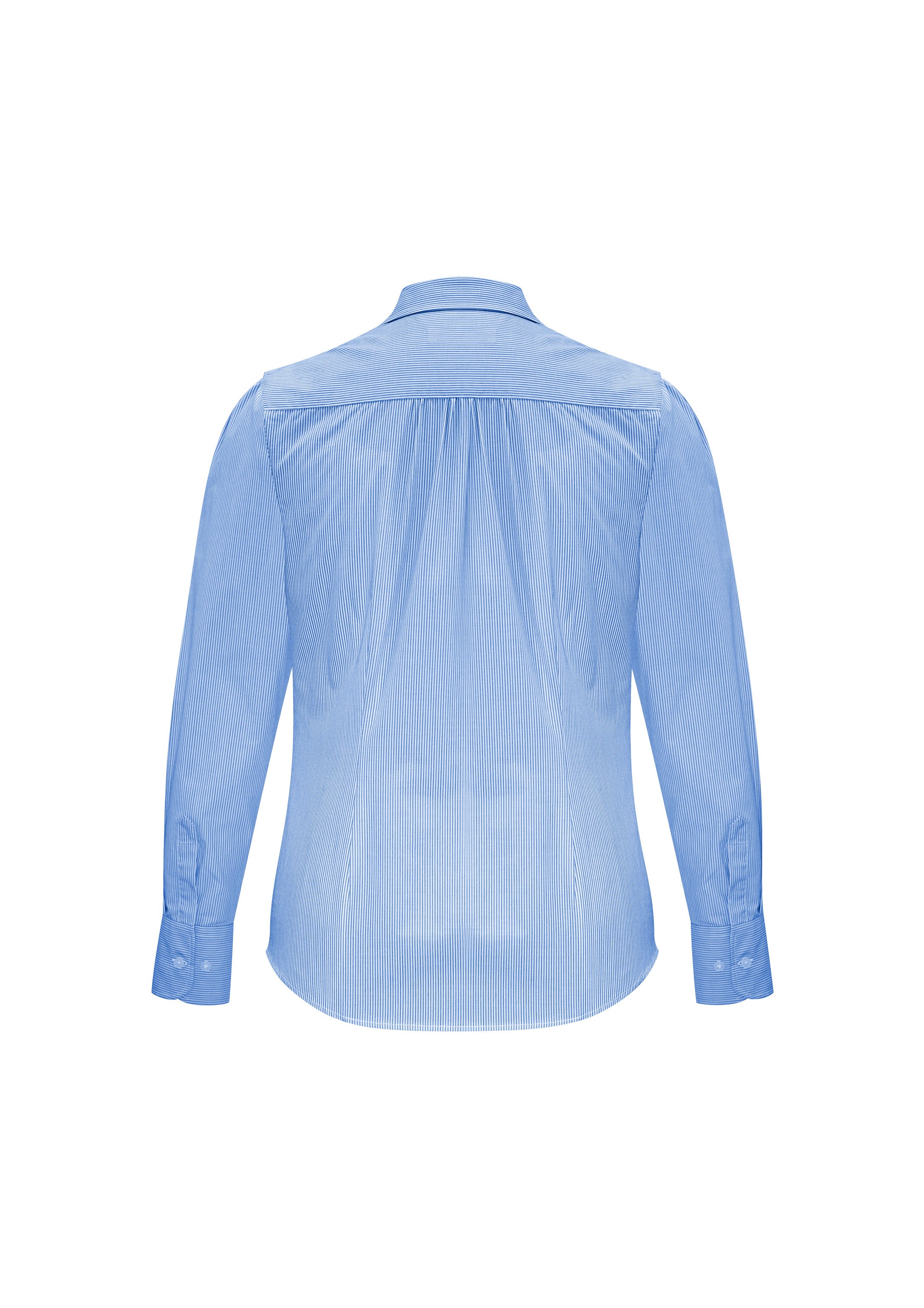 Euro Womens Long Sleeve Shirt Blue back view
