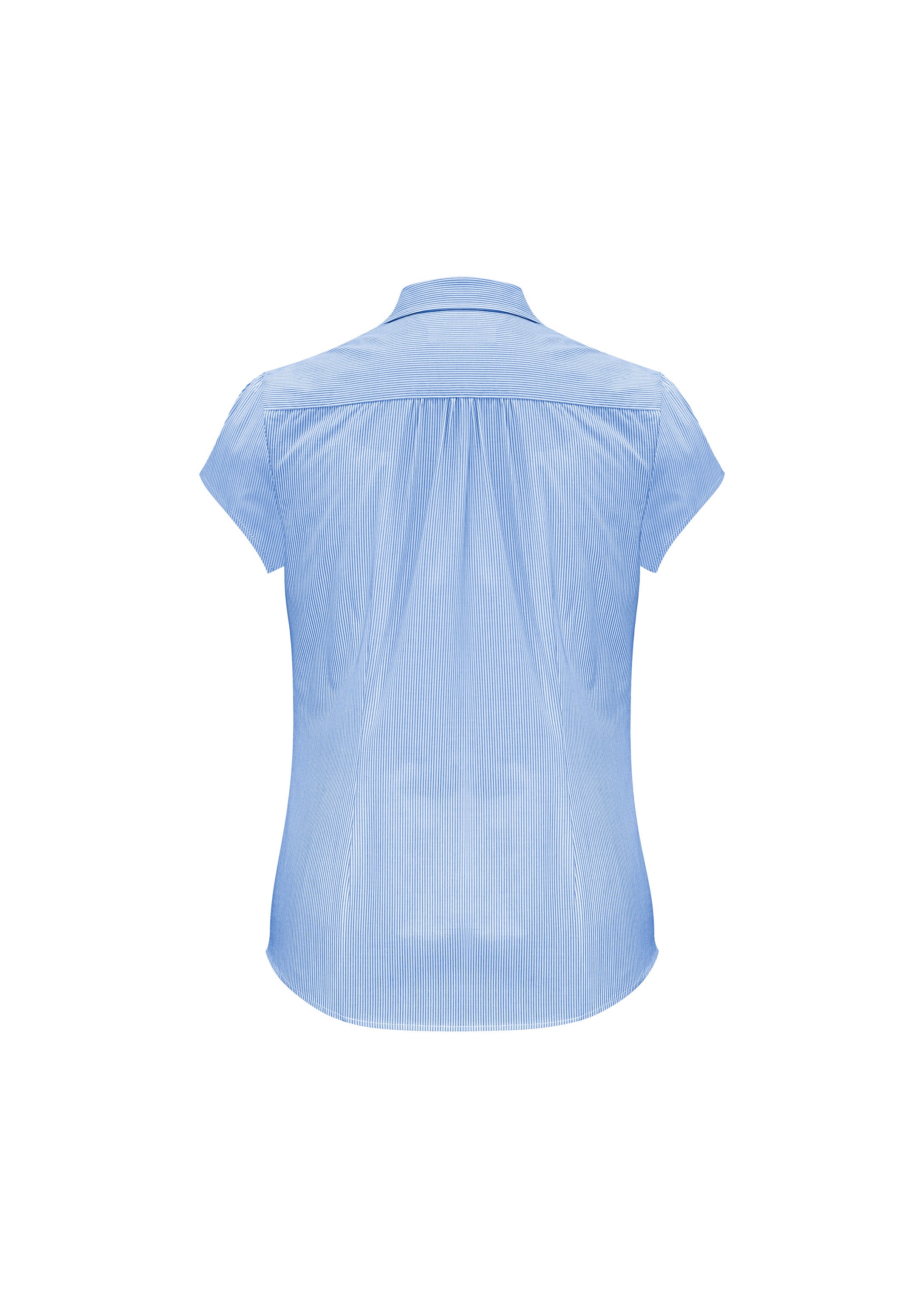 Euro Womens Short Sleeve Shirt Blue back view