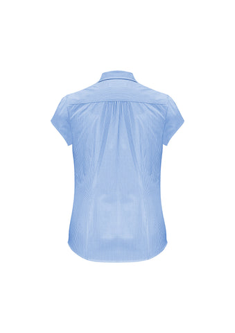 Euro Womens Short Sleeve Shirt Blue back view