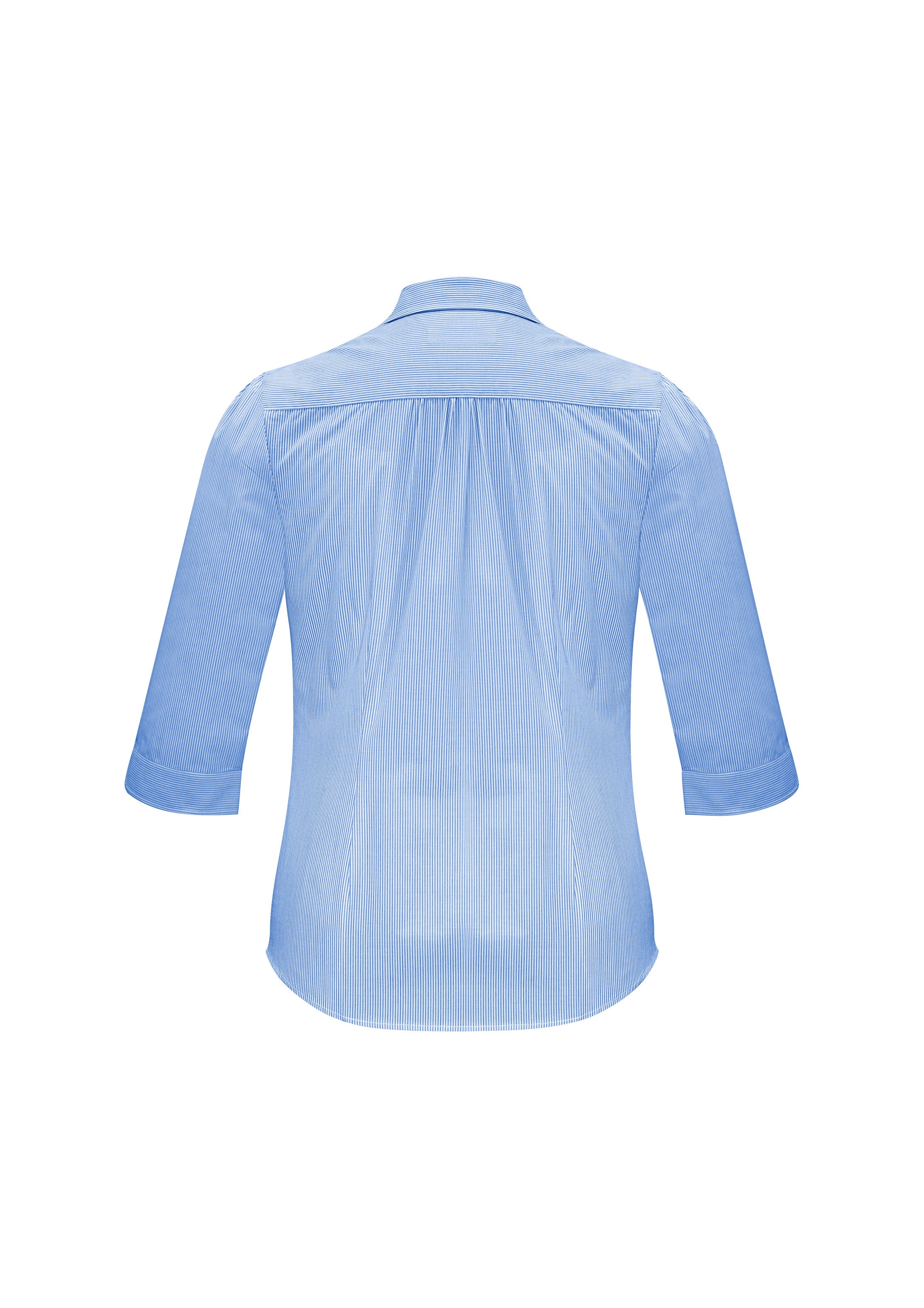 Euro Womens 3/4 Sleeve Shirt Blue back view