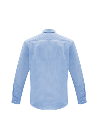 Euro Mens Long Sleeve Shirt Blue back view
