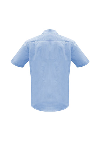 Euro Mens Short Sleeve Shirt Blue back view