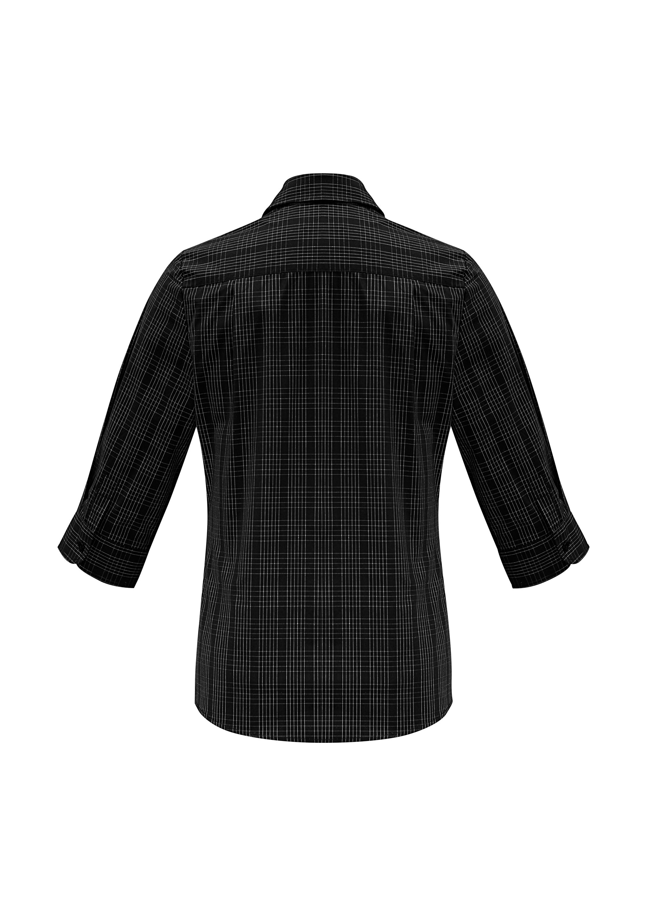 Harper Womens 3/4 Sleeve Shirt Black/Silver back view