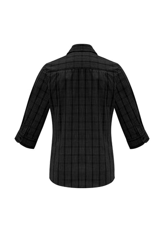 Harper Womens 3/4 Sleeve Shirt Black/Silver back view