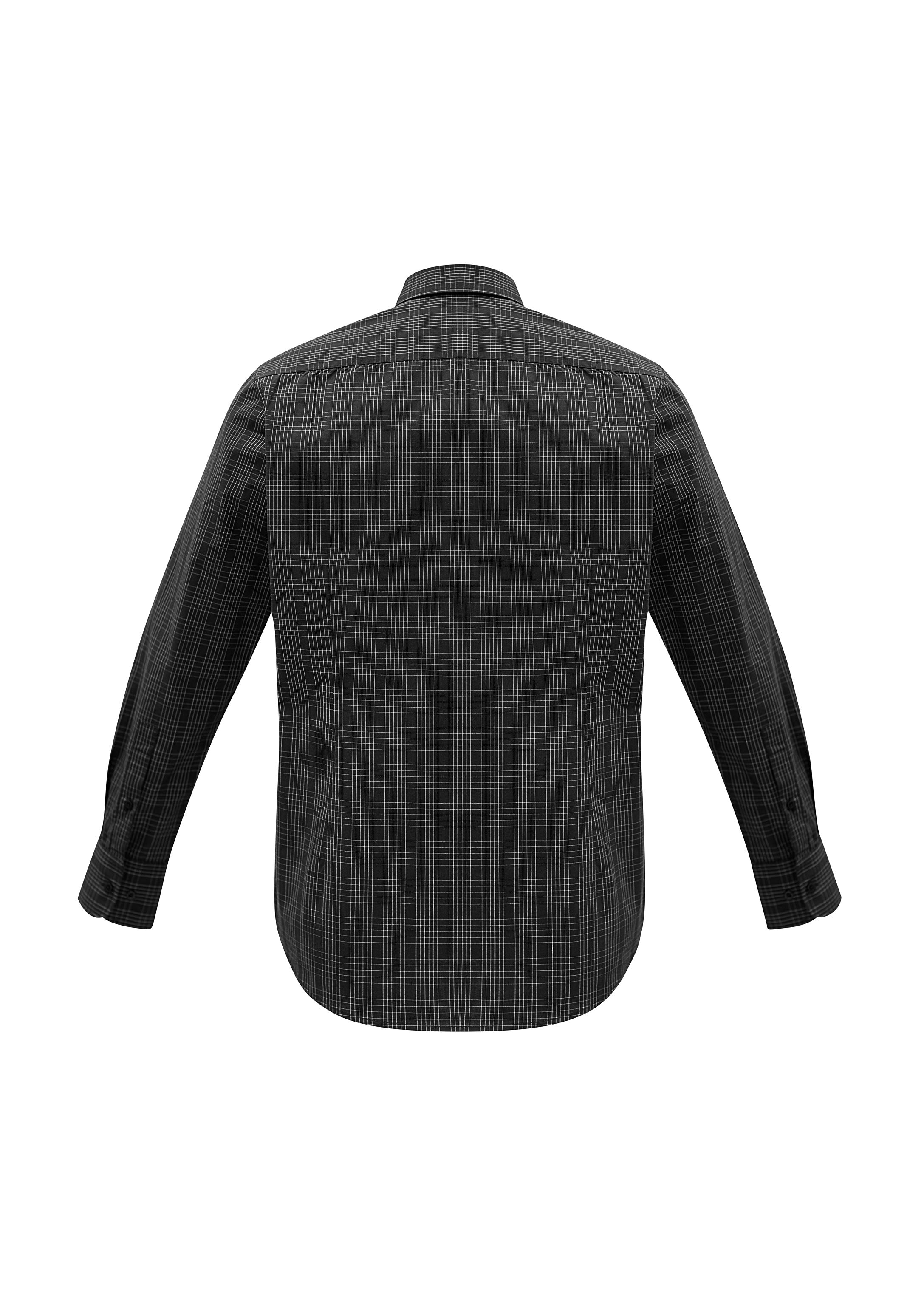 Harper Mens Long Sleeve Shirt Black/Silver back view