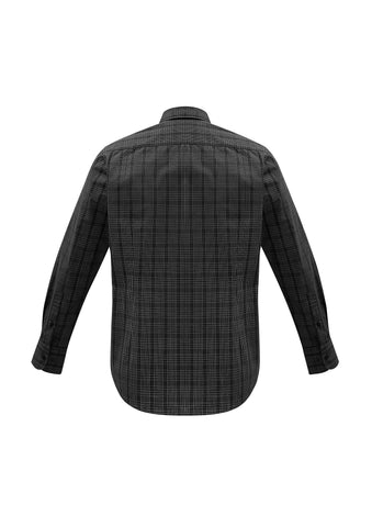 Harper Mens Long Sleeve Shirt Black/Silver back view