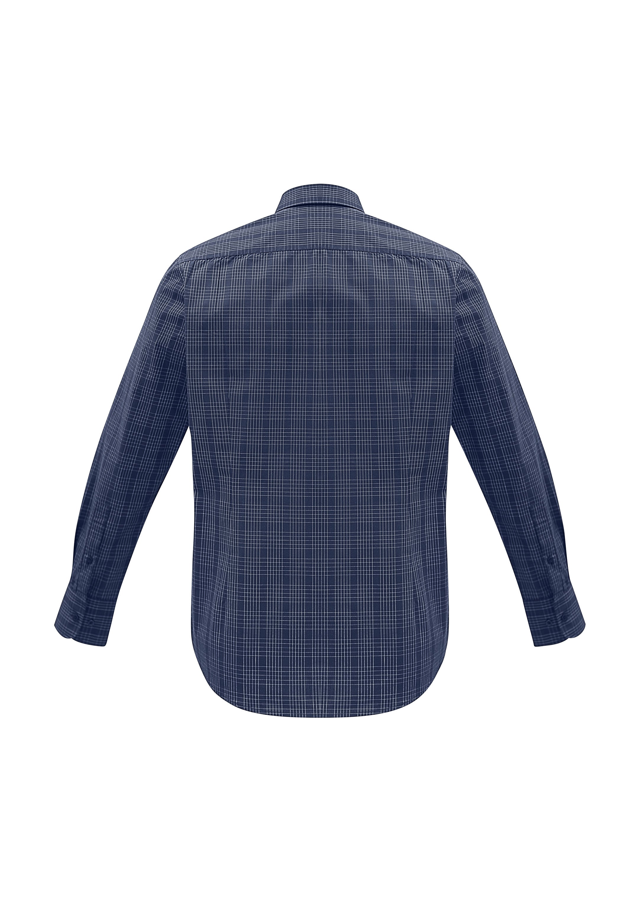 Harper Mens Long Sleeve Shirt Ink/Silver back view
