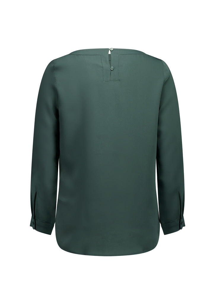 Madison Womens Boatneck Top Seafoam back view