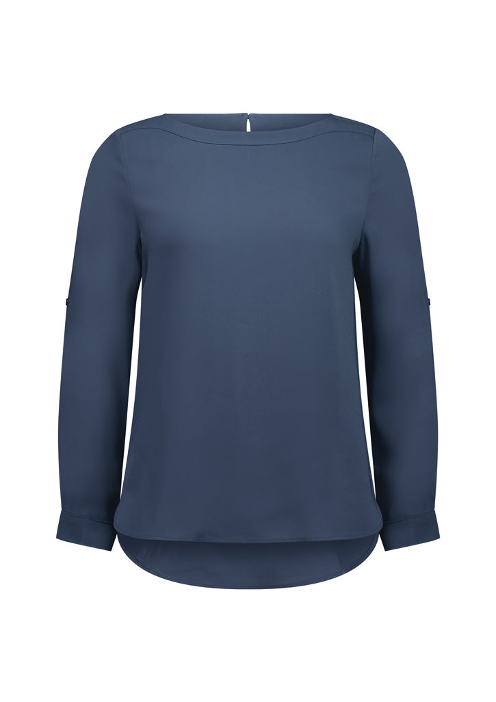 Madison Womens Boatneck Top Storm Blue