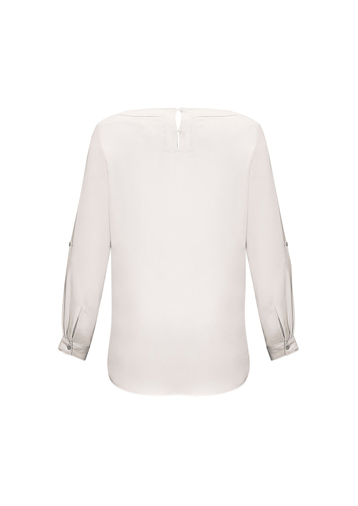 Madison Womens Boatneck Top Ivory back view