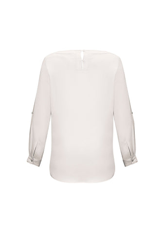 Madison Womens Boatneck Top Ivory back view