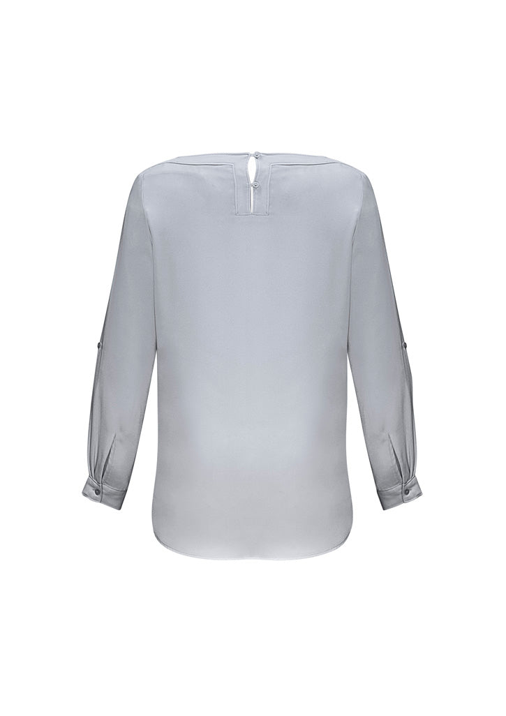 Madison Womens Boatneck Top Silver Mist back view