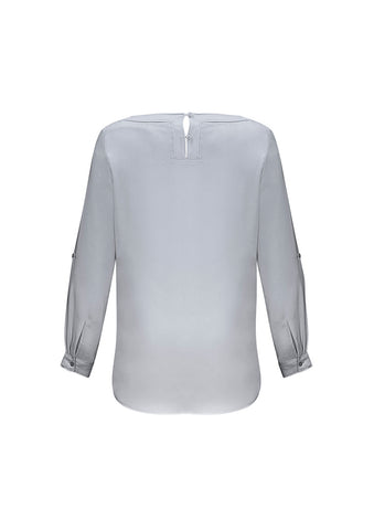 Madison Womens Boatneck Top Silver Mist back view