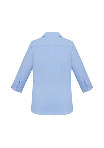 Regent Womens 3/4 Sleeve Shirt Blue back view