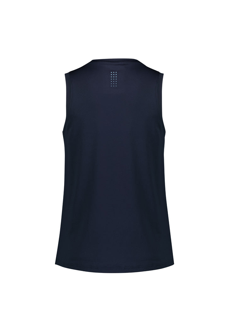 Balance Womens Singlet Navy/Sky back view