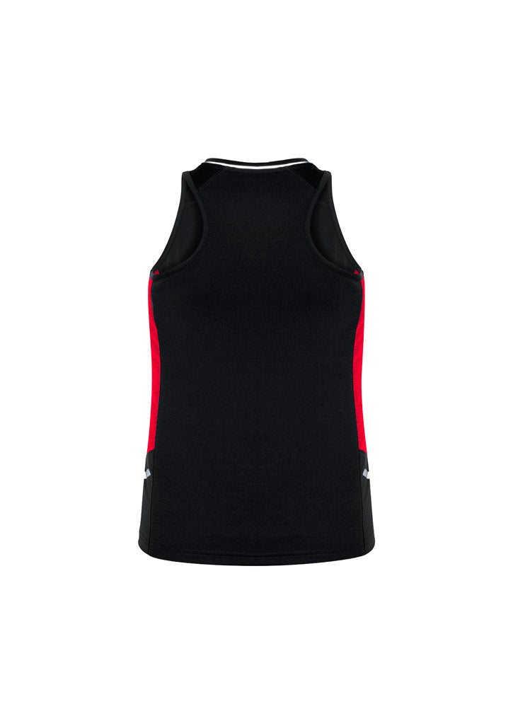 Renegade Womens Singlet Black/Red/Silver back view