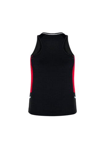Renegade Womens Singlet Black/Red/Silver back view