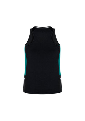 Renegade Womens Singlet Black/Teal/Silver back view