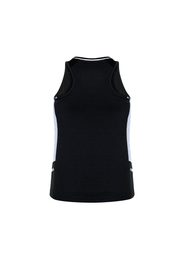 Renegade Womens Singlet Black/White/Silver back view