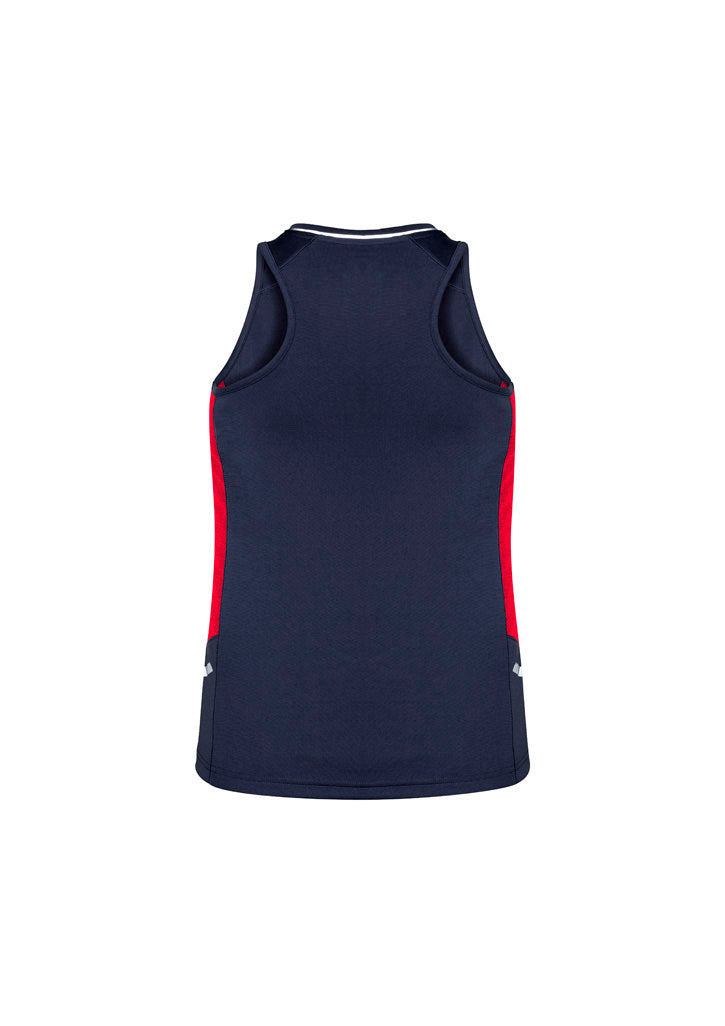 Renegade Womens Singlet Navy/Red/Silver back view