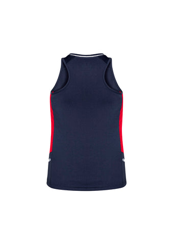 Renegade Womens Singlet Navy/Red/Silver back view