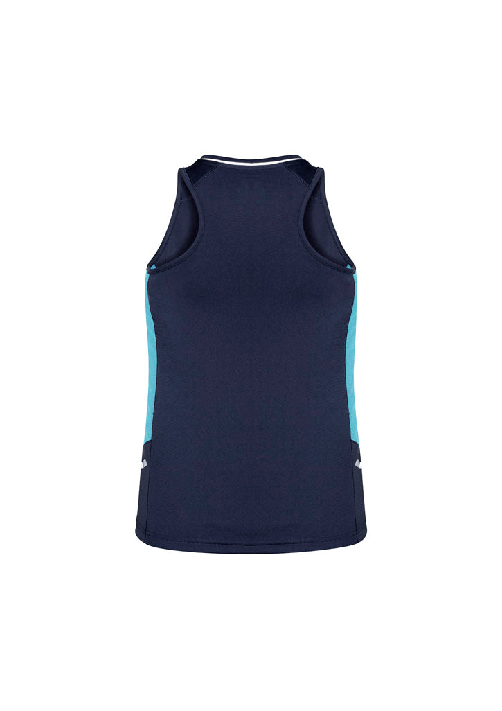 Renegade Womens Singlet Navy/Sky/Silver back view