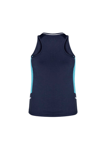 Renegade Womens Singlet Navy/Sky/Silver back view