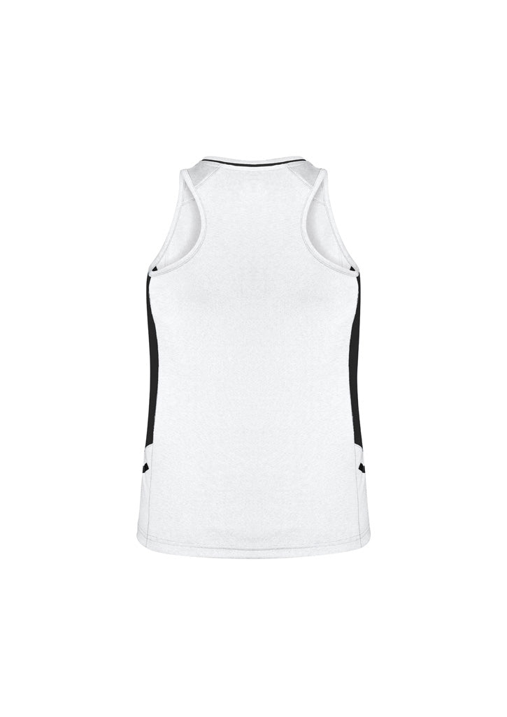 Renegade Womens Singlet White/Black/Silver back view