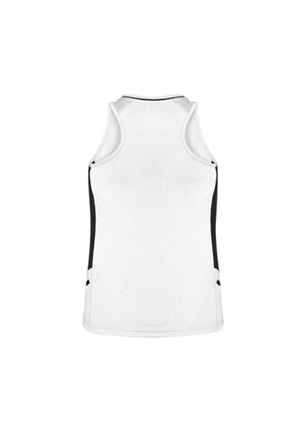 Renegade Womens Singlet White/Black/Silver back view