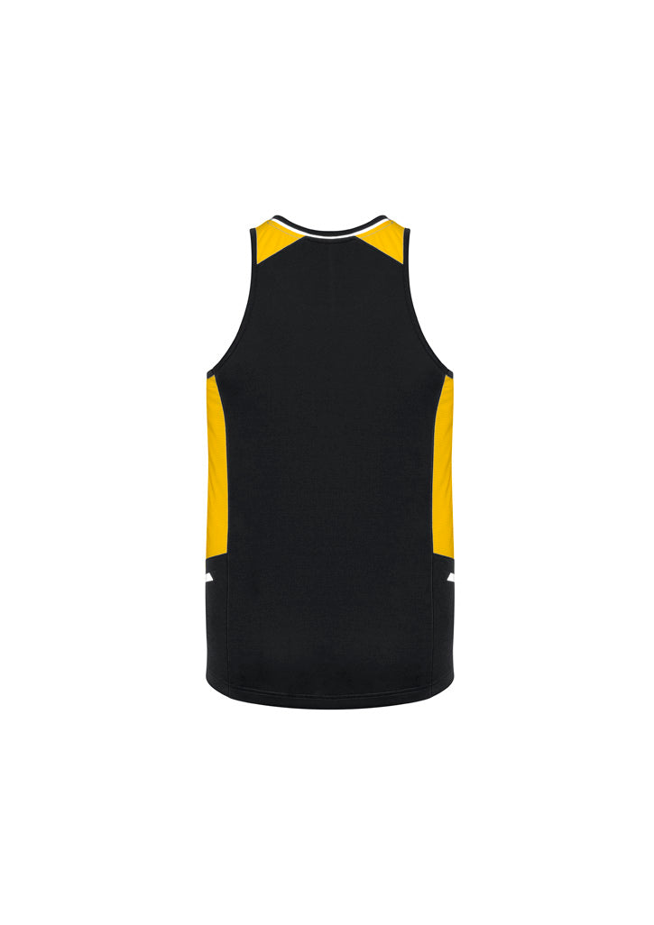 Renegade Mens Singlet Black/Gold/Silver back view