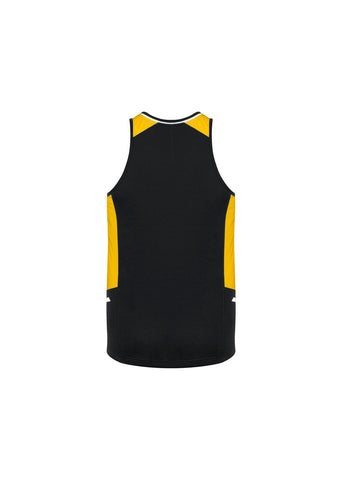 Renegade Mens Singlet Black/Gold/Silver back view
