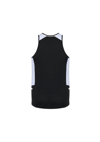 Renegade Mens Singlet Black/White/Silver back view