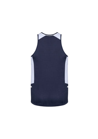 Renegade Mens Singlet Navy/White/Silver back view