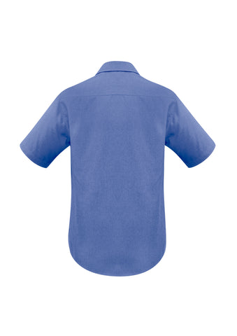 Oasis Mens Short Sleeve Shirt Mid Blue back view