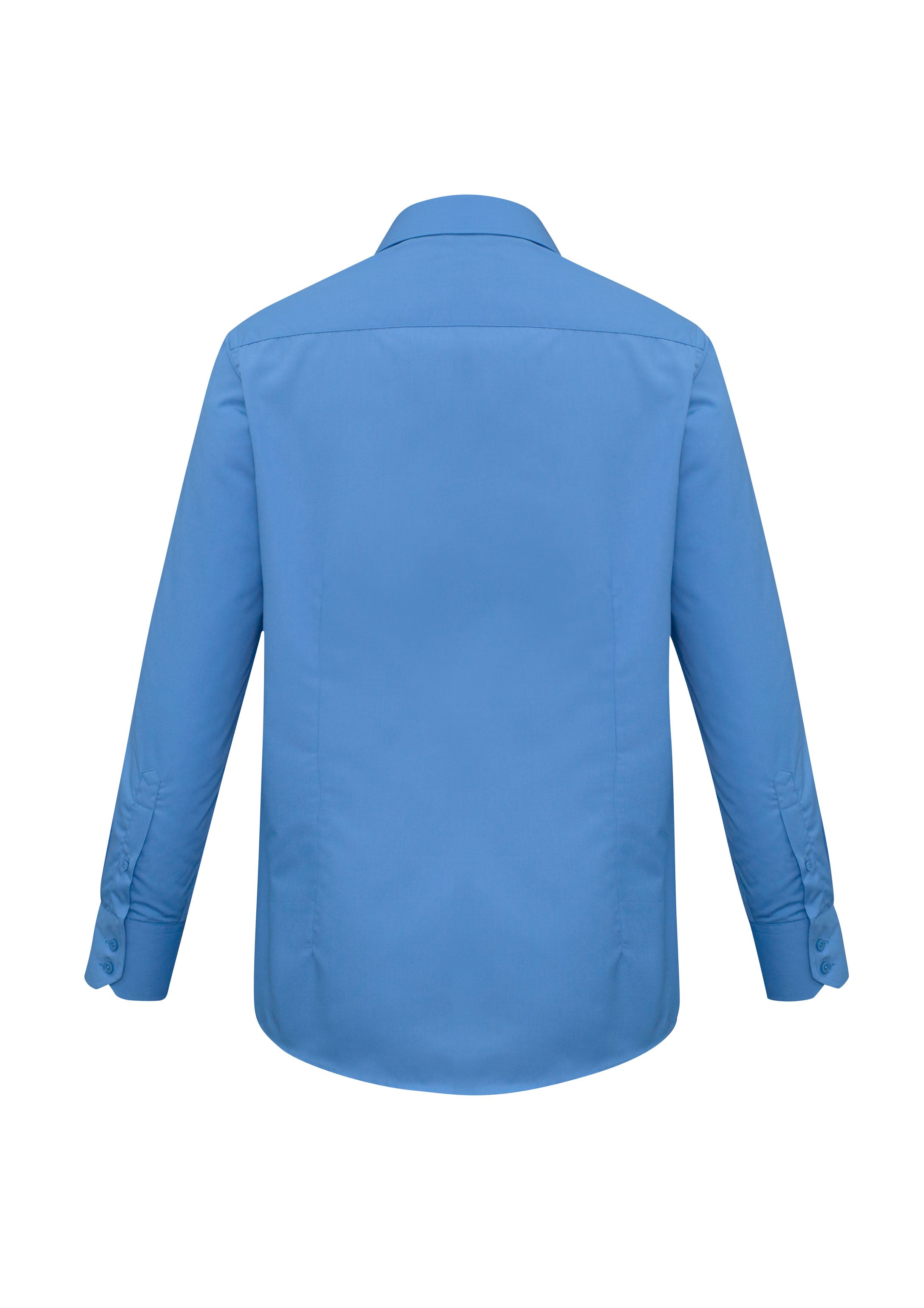 Metro Mens Long Sleeve Shirt Mid Blue back view