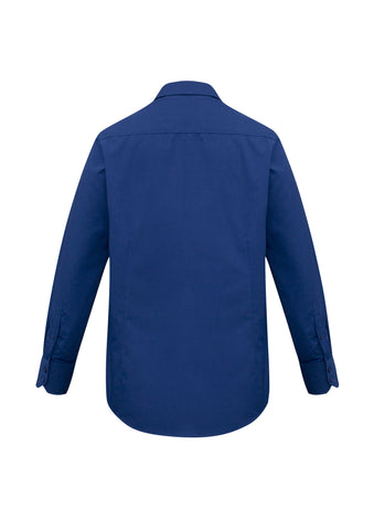 Metro Mens Long Sleeve Shirt Royal back view