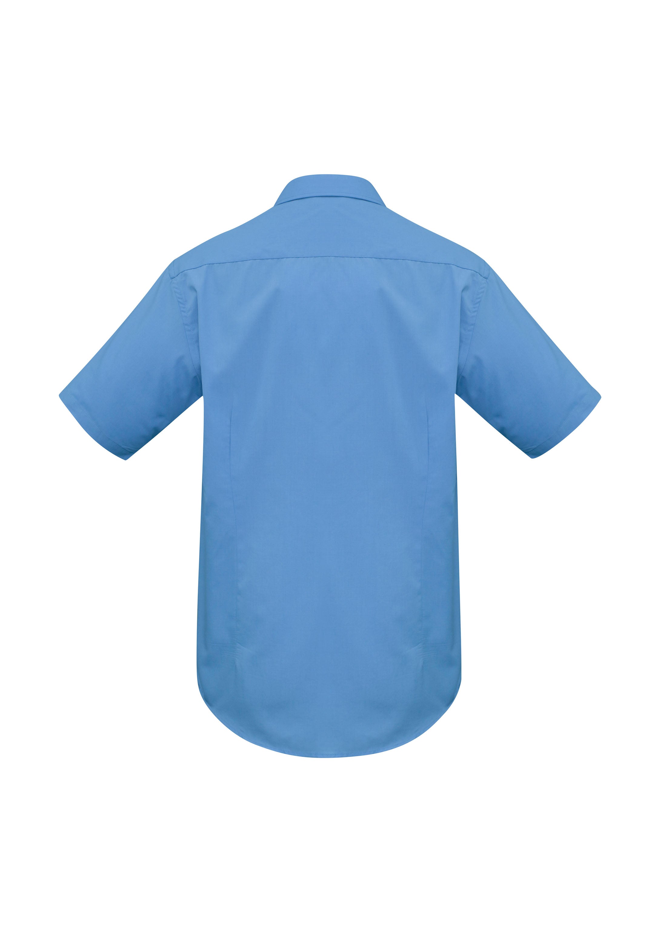 Metro Mens Short Sleeve Shirt Mid Blue back view
