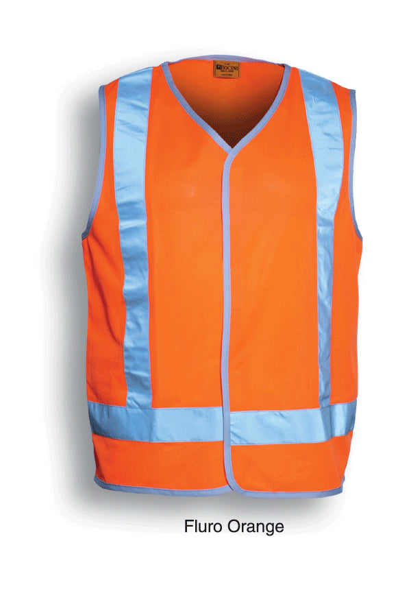 Unisex Adults Hi-Vis Vest With Reflective Tape in Orange