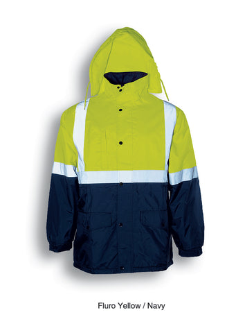 Unisex Adults Hi-Vis Mesh Lining Jacket With Reflective Tape in Yellow/Navy